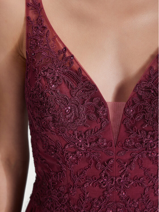 Hey Kyla Hey Kyla Abendkleid 5AI070HK Dunkelrot Regular Fit