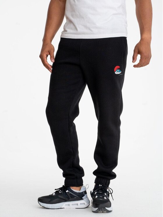 Smerfy Smerfy Spodnie dresowe Spodnie Dresowe Męskie Czarne Smerfy Papa Smerf XL Czarny Regular Fit