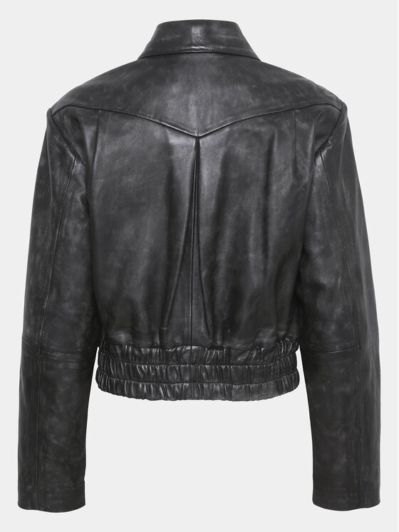 Gestuz Gestuz Lederjacke Gemma 10908766 Schwarz Relaxed Fit