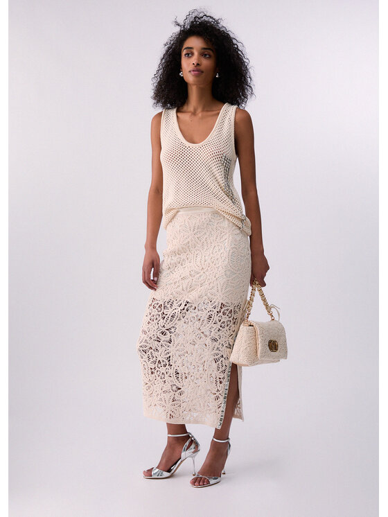 Liu Jo Liu Jo Gonna midi WA6361J7871W9831 Bianco Regular Fit