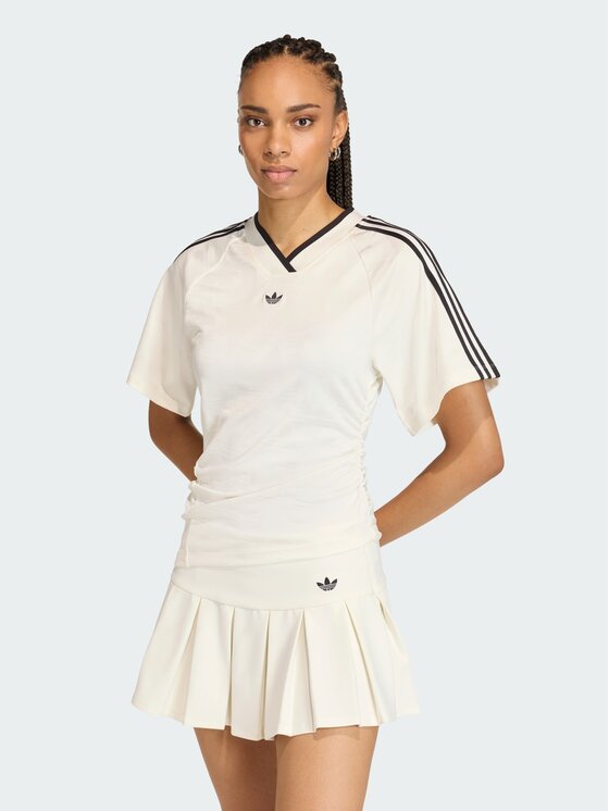 adidas adidas Koszulka techniczna ROUCHED FOOTBALL JERSEY Biały Slim Fit