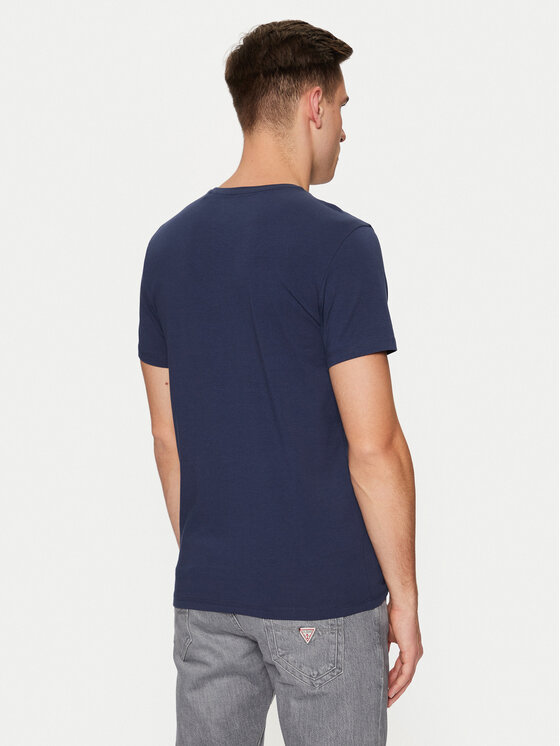 Guess Guess Tričko Caleb U97M00 KCD31 Tmavomodrá Slim Fit
