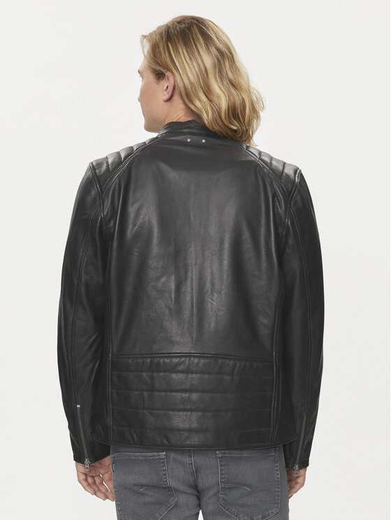 Pepe Jeans Pepe Jeans Kurtka skórzana Tristan PM402991 Czarny Regular Fit