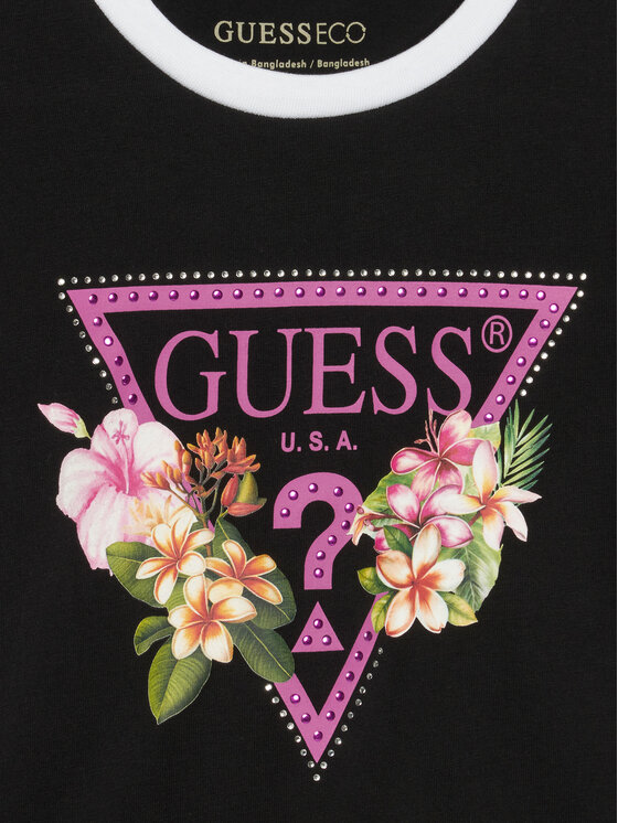 Guess Guess Póló J6GI23 K6YW4 Fekete Regular Fit