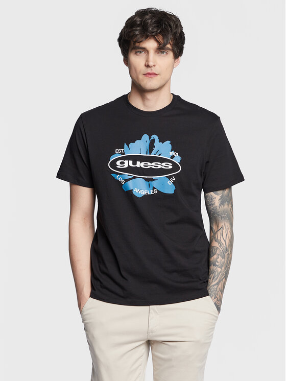 Guess Guess T-Shirt Logo M3GI61 K9RM1 Černá Slim Fit