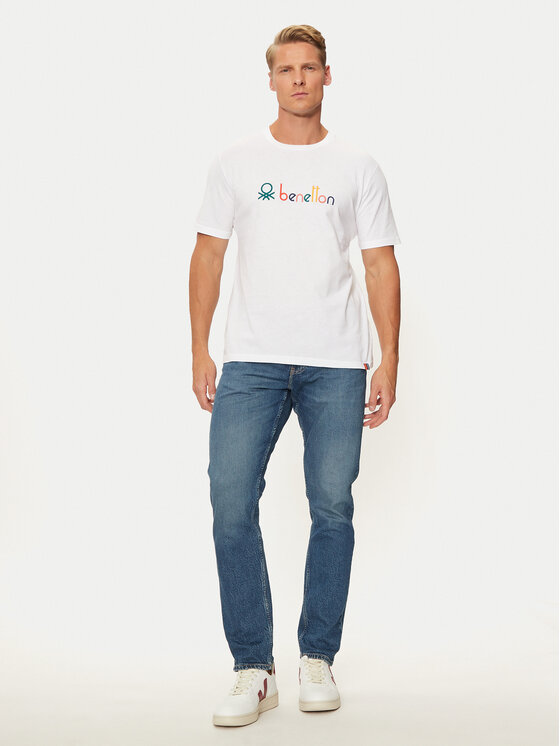United Colors Of Benetton United Colors Of Benetton T-Shirt 3I1XU109Q Biały Relaxed Fit