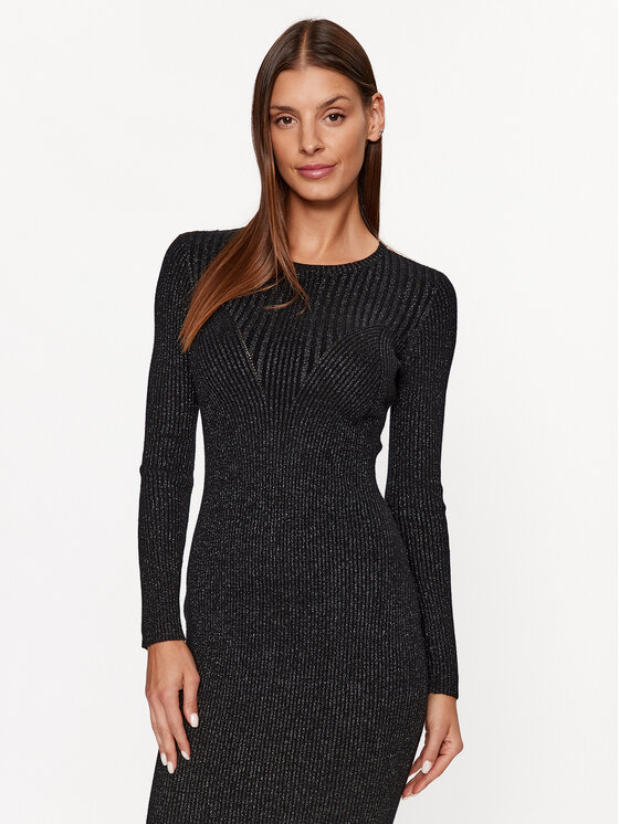 Silvian Heach Silvian Heach Kootud kleit CVA23123VE Must Slim Fit