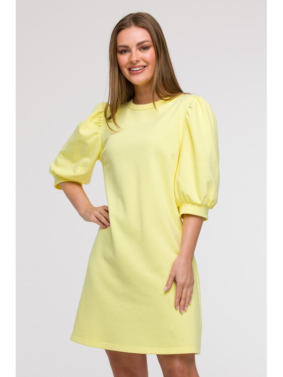 BeWear BeWear Sukienka letnia B291 Żółty Comfortable Fit