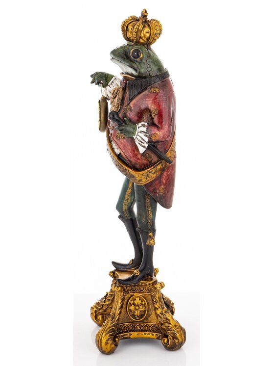 MIAhome MIAhome Figurka żabiego króla z zegarkiem 52x14x14 cm FROGG z koroną Kolorowy