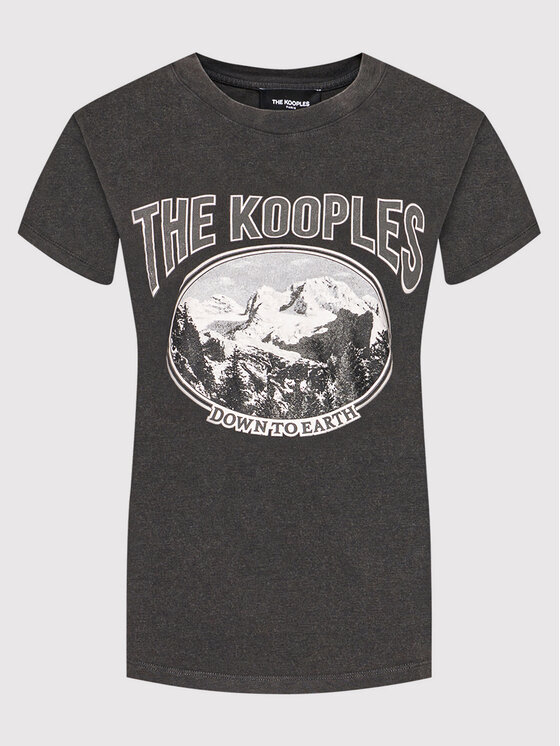 The Kooples The Kooples T-Shirt Print FTSC23030K Szary Regular Fit