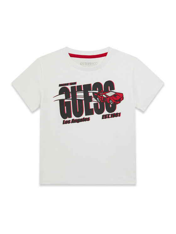 Guess Tricou N6RI00 K8HM4 Alb Regular Fit