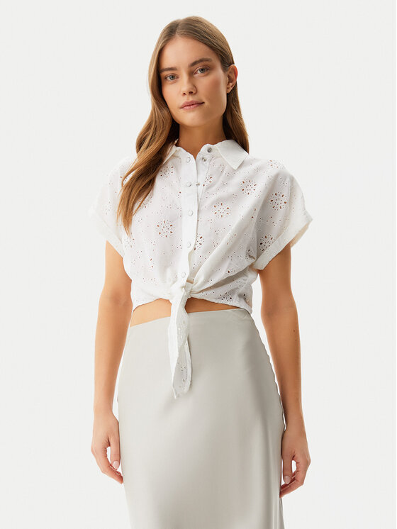 Guess Guess Cămașă W5GH34WG822 Alb Regular Fit
