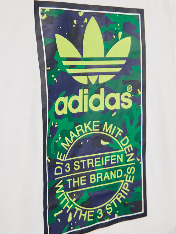 adidas adidas T-Shirt Camo Print Graphic H20304 Biały Relaxed Fit