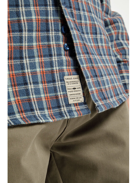 Cross Jeans Cross Jeans Koszula 35565-468 Niebieski Regular Fit