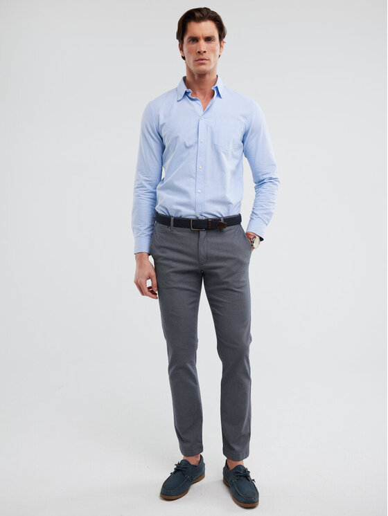 BIG STAR BIG STAR Chinosy ERHATI_402_350 Niebieski Chino Fit