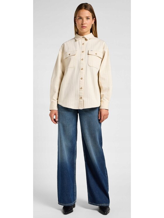 Lee Lee Koszula Working West Shirt Biały Regular Fit