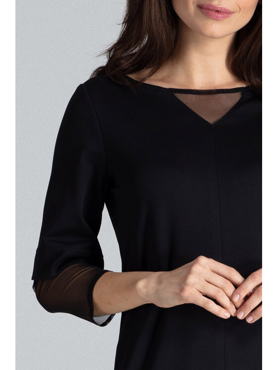 Lenitif Lenitif Vestito L015 Nero Regular Fit