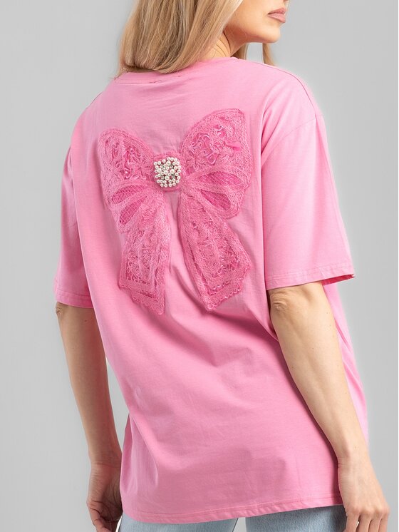 Perso Perso T-Shirt TCE245521F Różowy Regular Fit