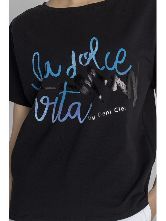 Deni Cler Milano Deni Cler Milano T-Shirt T-DC-T211-F2-10-90-1 Czarny Regular Fit