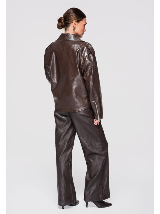 Ombre Ombre Kurtka przejściowa OW-JAFL-0111 Brązowy Oversize