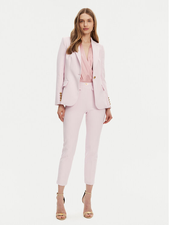 Elisabetta Franchi Elisabetta Franchi Kalhoty z materiálu PA-077-51E2-V320 Růžová Regular Fit