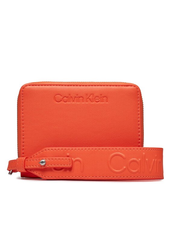 Portofel Mare de Damă Calvin Klein Gracie Wallet W/Strap Md K60K611387 Portocaliu