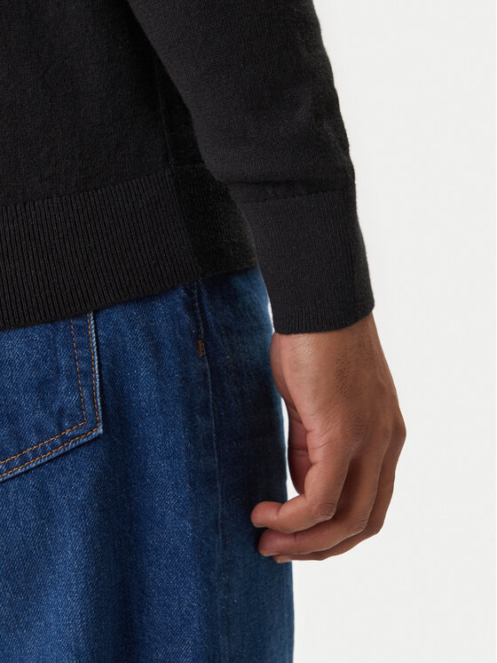 Tommy Hilfiger Tommy Hilfiger Bluză cu gât Pima MW0MW28048 Negru Regular Fit