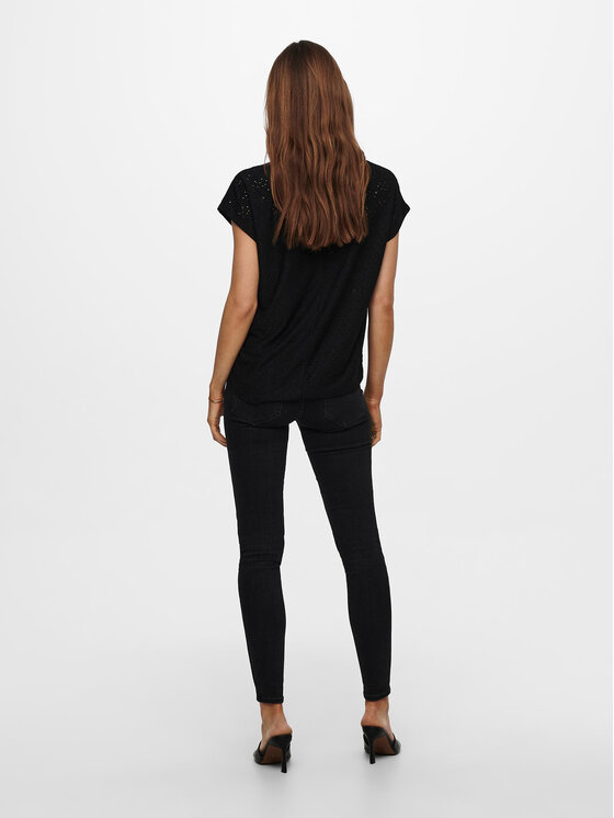 ONLY ONLY Μπλουζάκι Smilla 15231005 Μαύρο Regular Fit