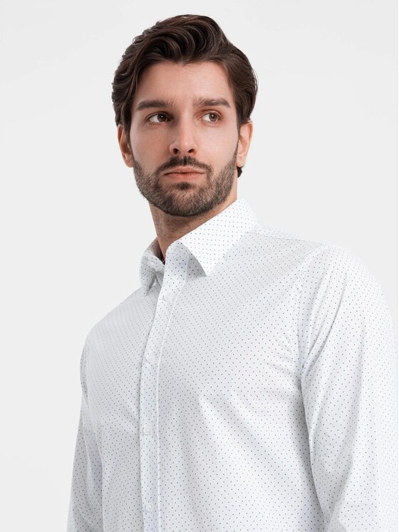 Ombre Ombre Koszula OM-SHCS-0152 Biały Regular Fit