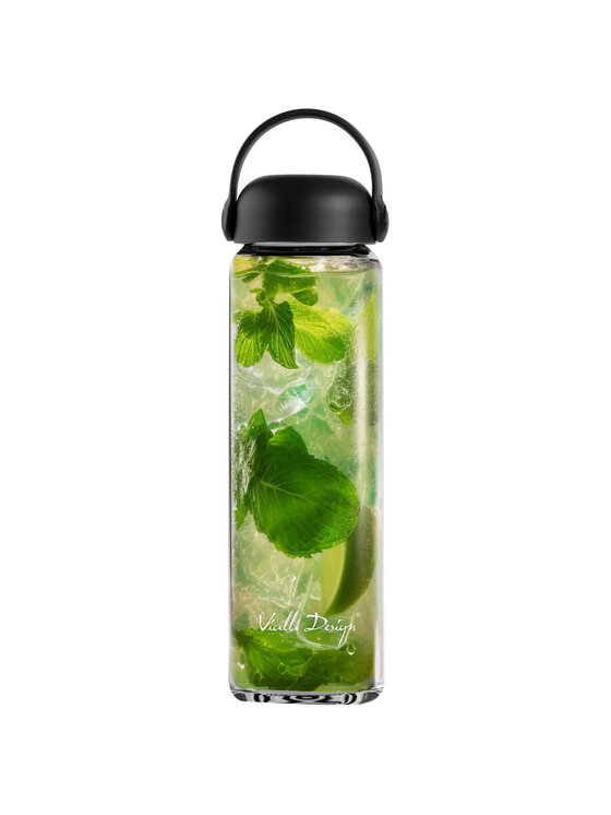 Vialli Design Vialli Design Butelka na wodę SZKLANA BUTELKA NA WODĘ 540ML FUORI CZARNA 30237 Czarny