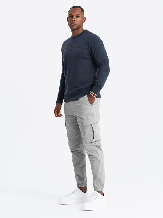 Ombre Ombre Mikina OM-SSPS-0181 Modrá Regular Fit