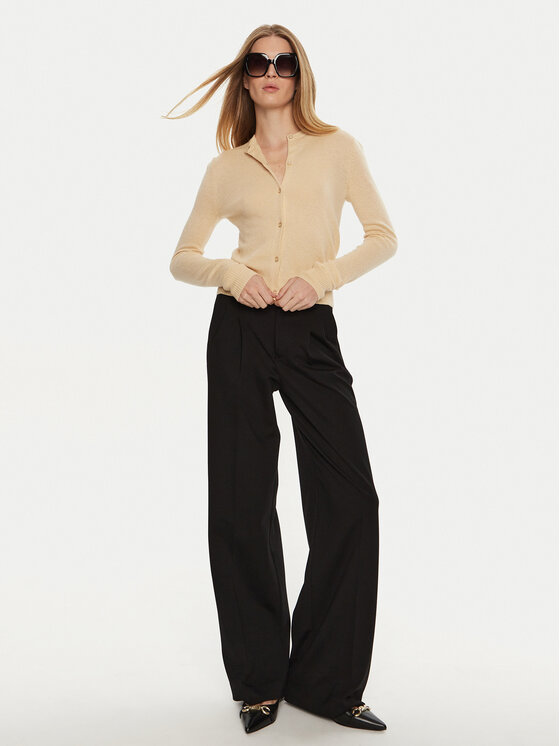 OUI OUI Riidest püksid 88780 Must Straight Fit
