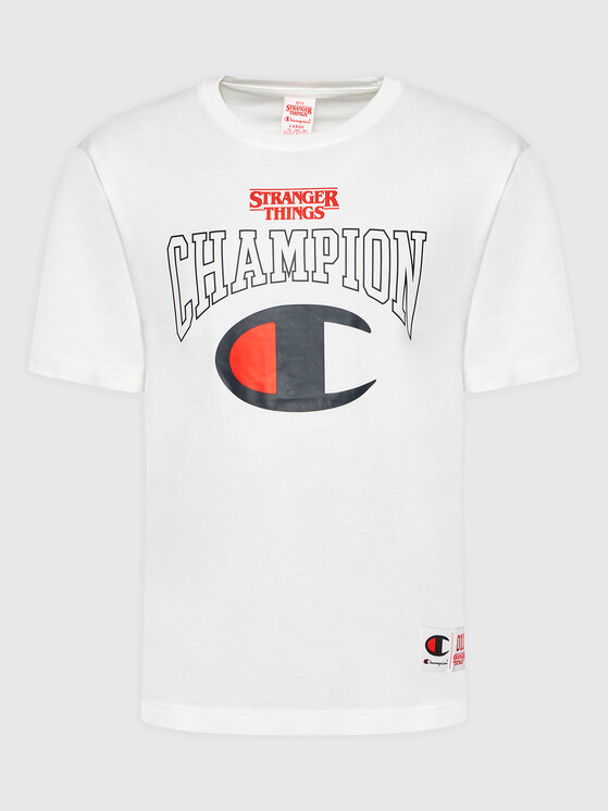 Champion Champion T-shirt Unisex STRANGER THINGS Logo 217757 Bijela Custom Fit