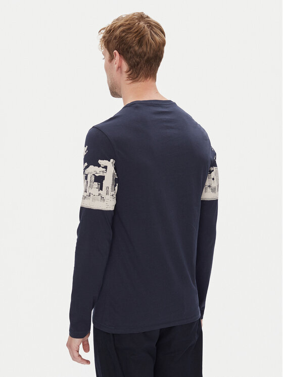 Guess Guess Longsleeve Skyline M3YI13 I3Z13 Granatowy Slim Fit