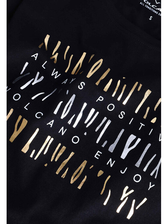 Volcano Volcano T-Shirt T-AMANDA Czarny Regular Fit