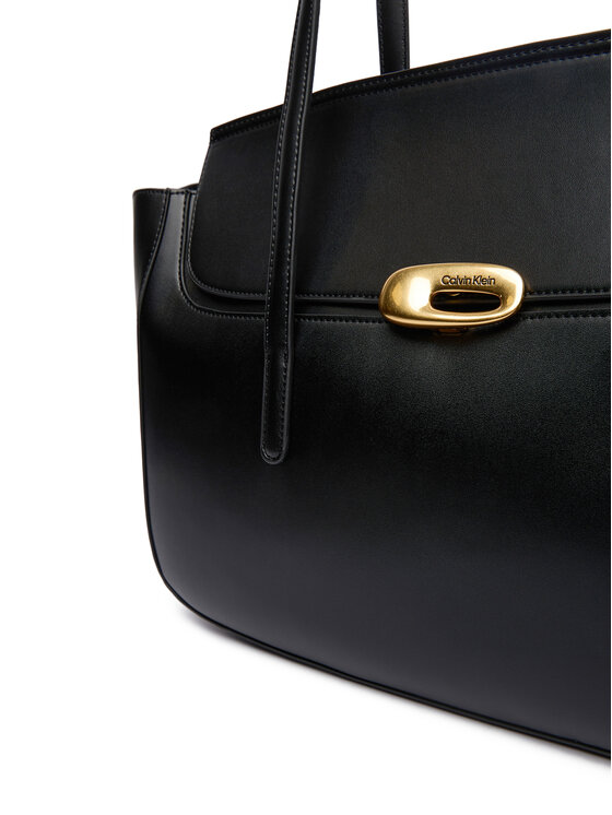 Calvin Klein Calvin Klein Ročna torba Hardware Flap Tote Bag LV04F3145G Črna