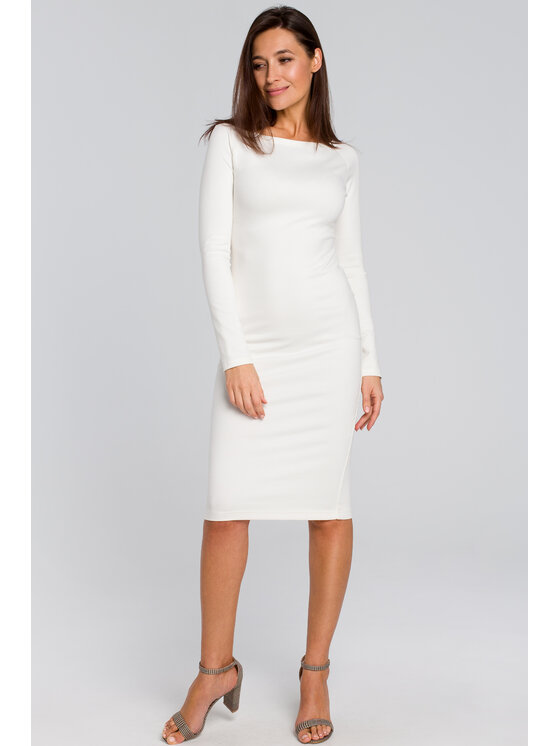 Stylove Stylove Každodenné šaty S152 Biela Slim Fit