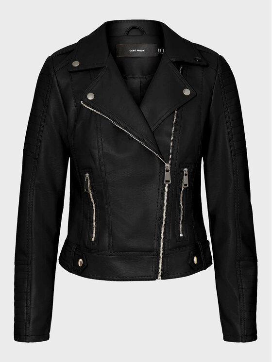 Vero Moda Veste en simili cuir Kerri 10228728 Noir Regular Fit