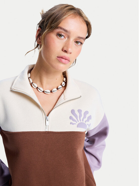 Roxy Roxy Mikina View Point Block ERJFT05014 Barevná Regular Fit