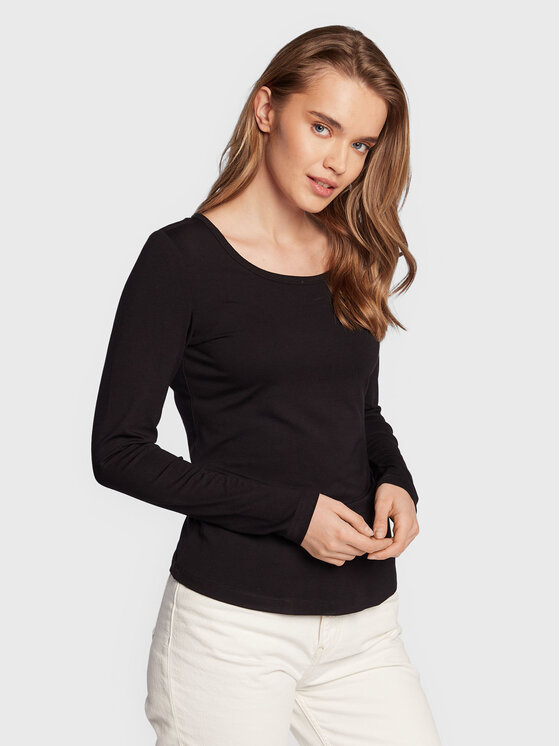 Fransa Fransa Blúz Kasic 600543 Fekete Slim Fit