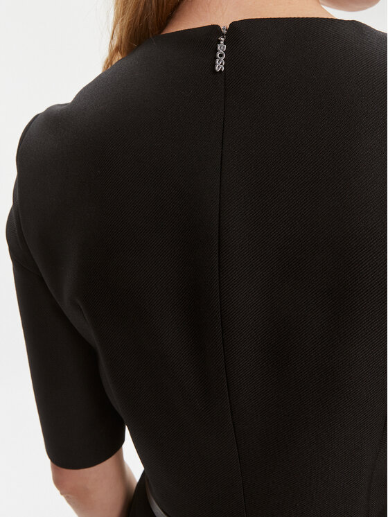 BOSS Boss Džemper haljina Depuro 50506987 Crna Slim Fit