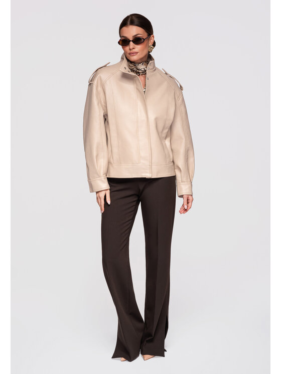 Ombre Ombre Kurtka przejściowa OW-JAFL-0104 Beżowy Oversize