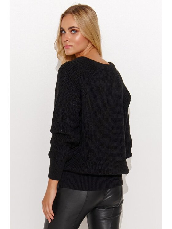 Makadamia Makadamia Sweter S140 Czarny Regular Fit