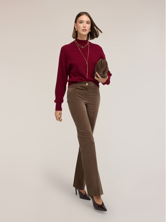 Motivi Motivi Spodnie materiałowe P06YQ004944N022 Brązowy Flare Fit