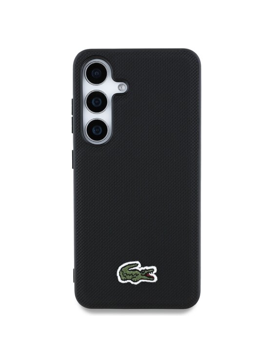 Lacoste Lacoste Etui na telefon Iconic Petit Pique Woven Logo CBDY Strap MagSafe Czarny
