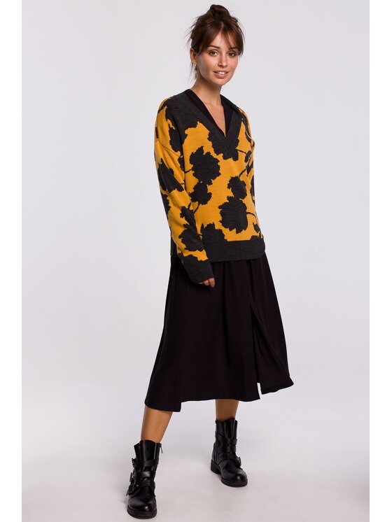 BeWear BeWear Sveter bk056 Žltá Baggy Fit