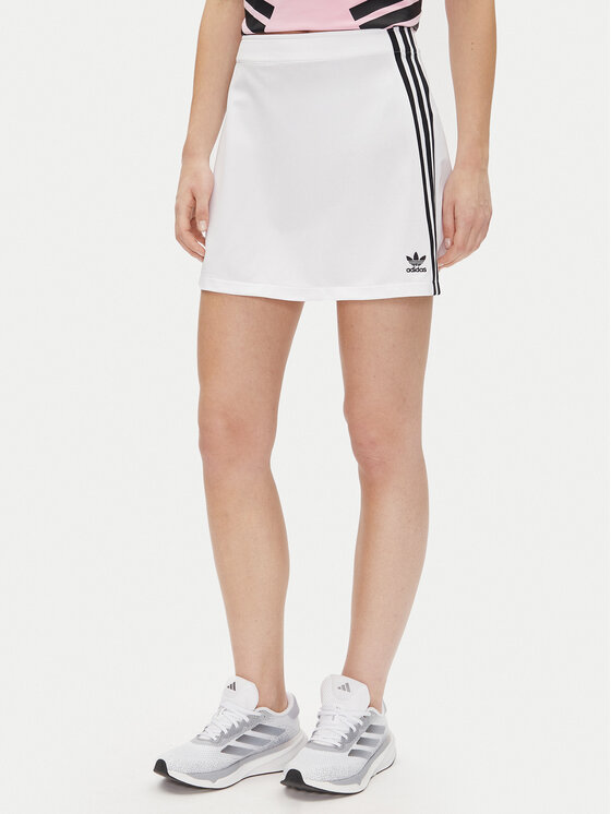 adidas adidas Fustă trapez adicolor 3-Stripes JD0284 Alb Regular Fit