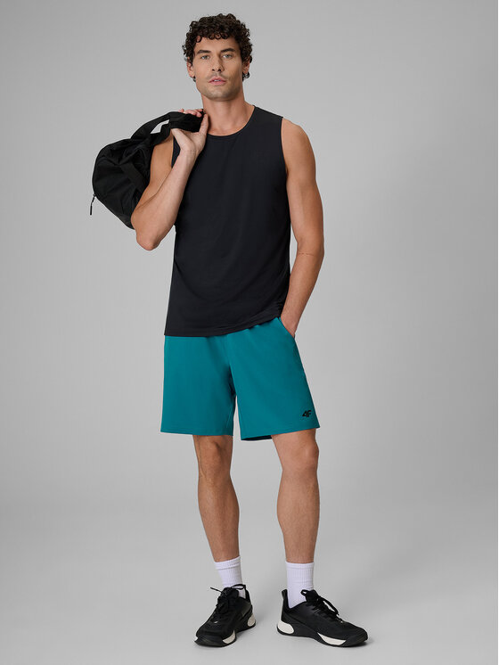 4F 4F Szorty sportowe BASIC+ Turkusowy Regular Fit