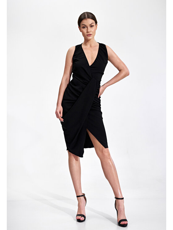 FIGL FIGL Šaty M858 Čierna Slim Fit