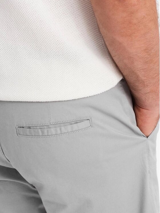 Ombre Ombre Szorty materiałowe OM-SRCS-0197 Szary Regular Fit